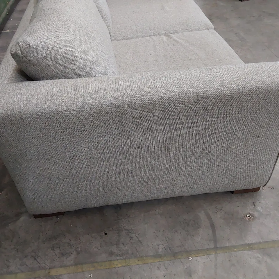 DESIGNER THREE SEATER SOFA GREY FABRIC 
