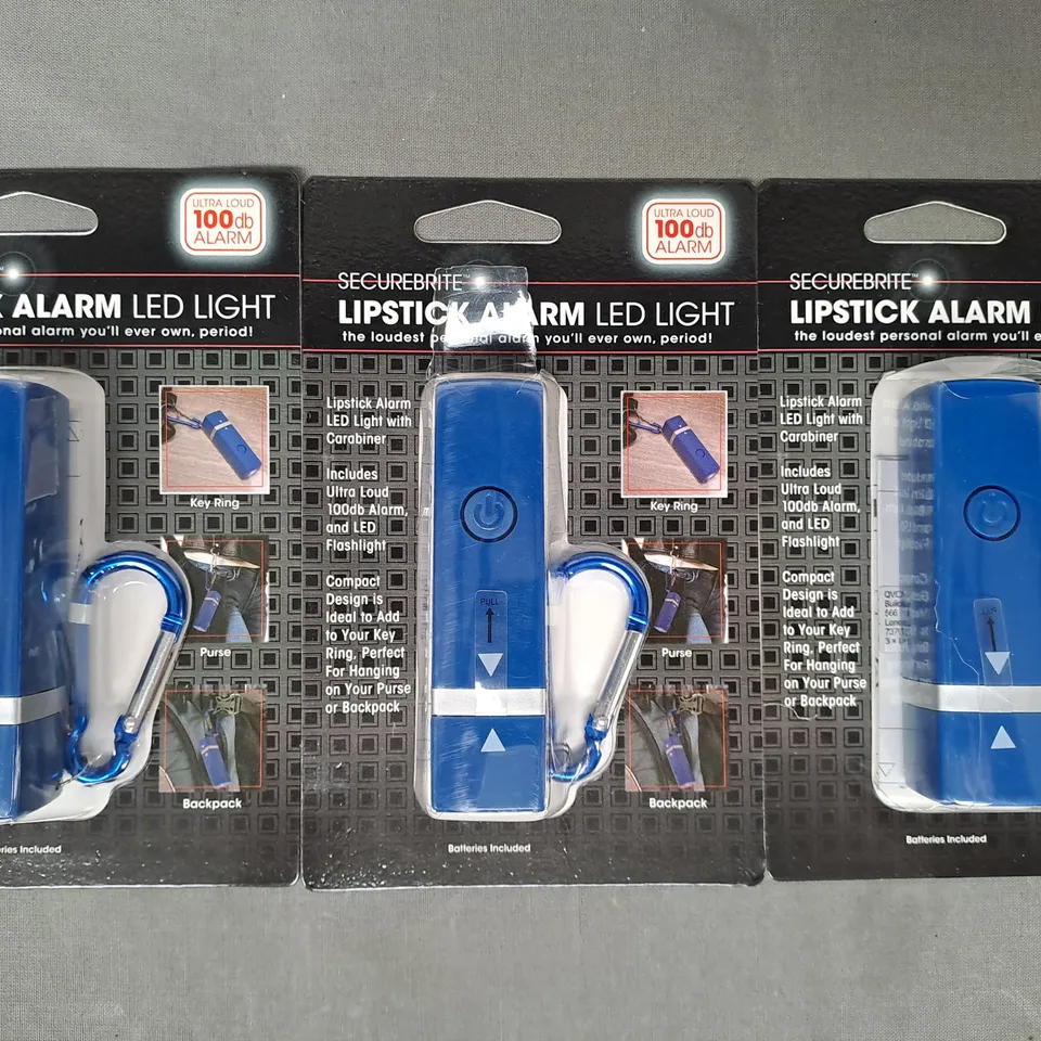 BOXED 3X SECUREBRITE LIPSTICK ALARM LED LIGHTS