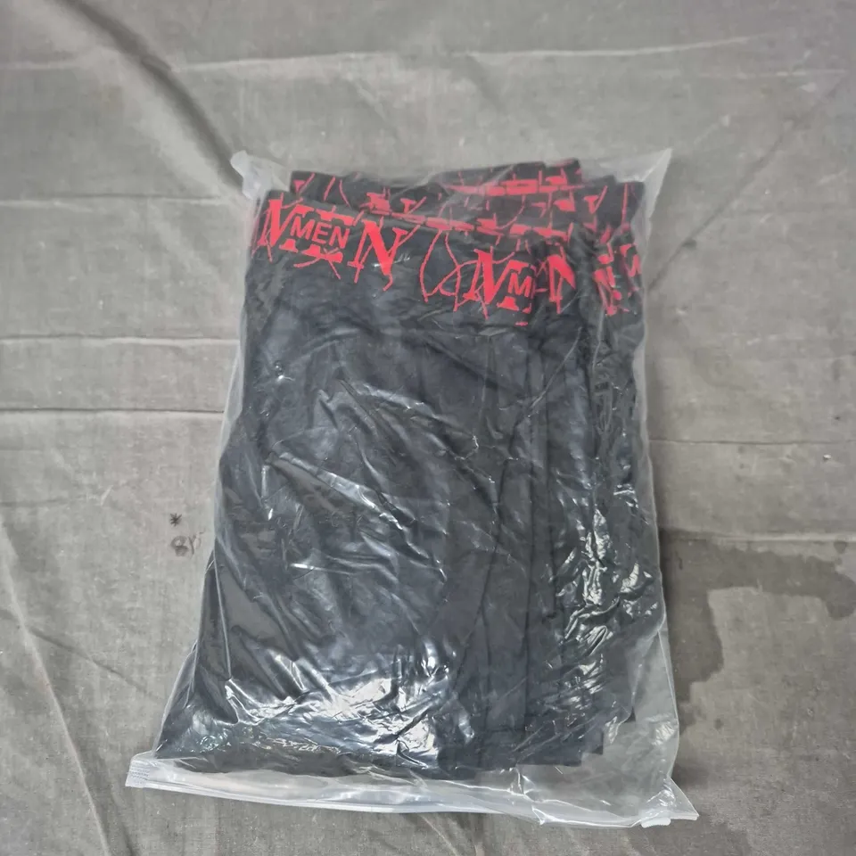 10 X Men's Black Athletic BOXER Shorts with Red Patterned Waistband