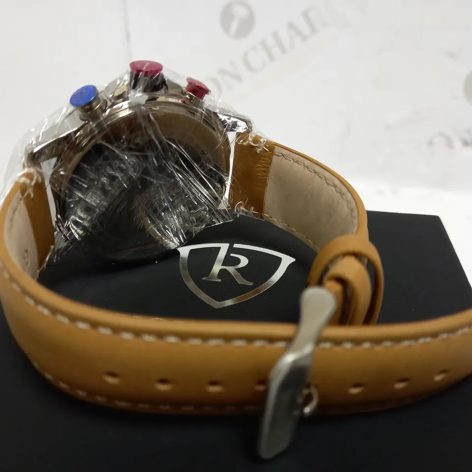 RUCKSTUHL SPORTS CHRONOGRAPH LEATHER STRAP WATCH