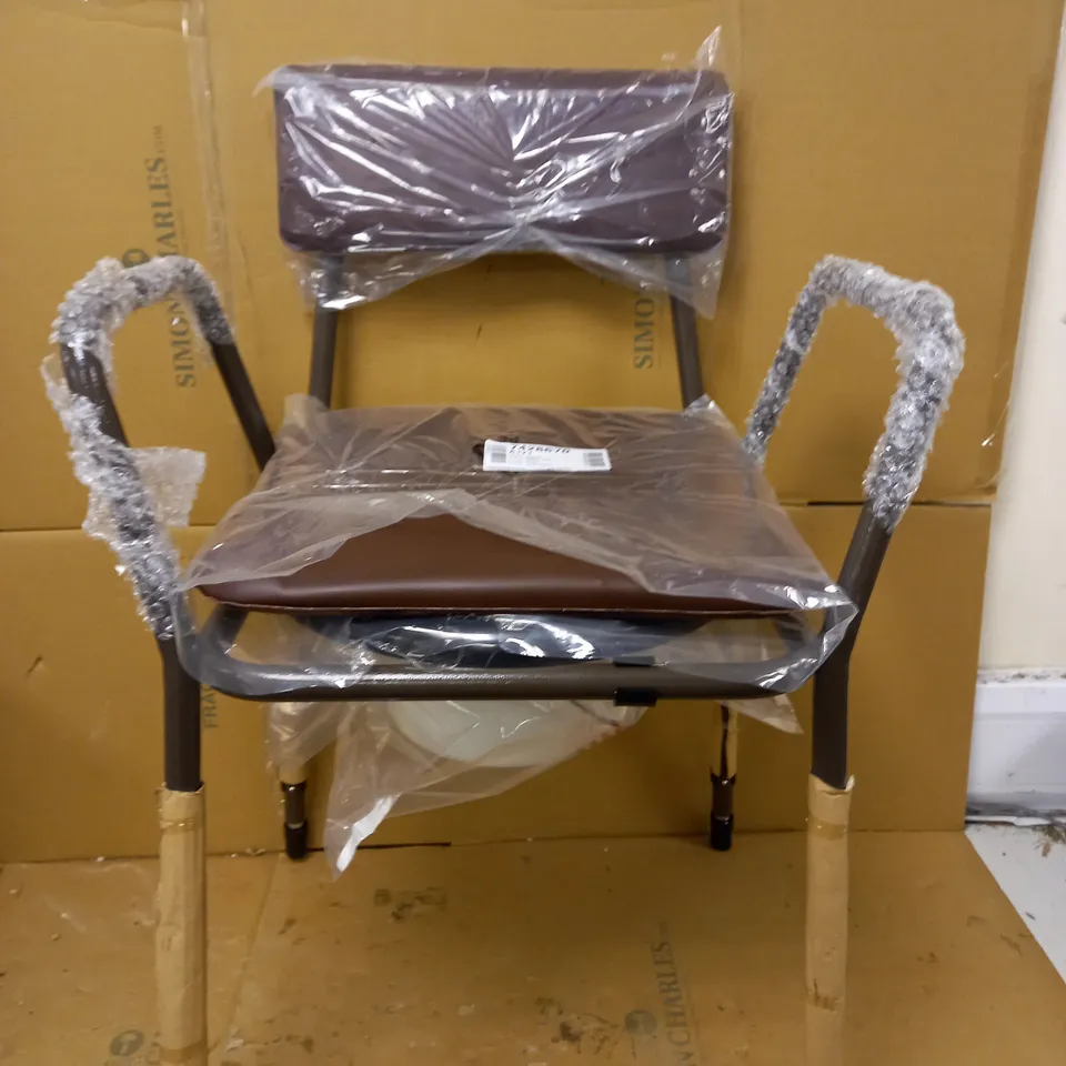 AIDAPT ADJUSTABLE COMMODE CHAIR BLACK/BROWN