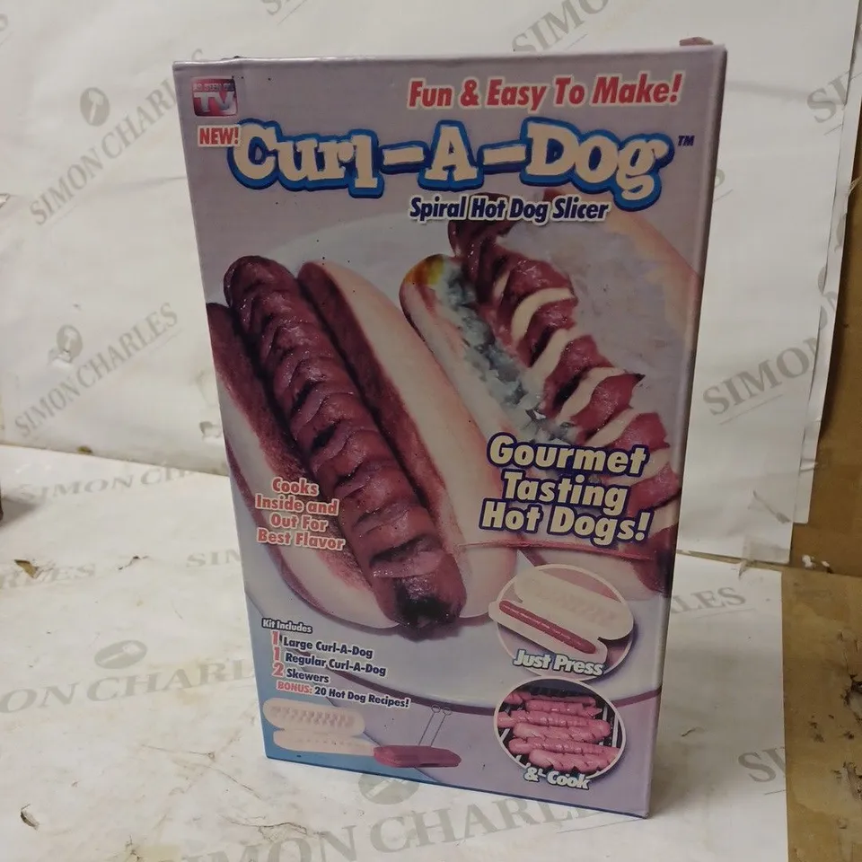 LOT OF 2 CURL A DOG BBQ SPIRAL GRILLING HOT DOG SAUSAGE SLICERS