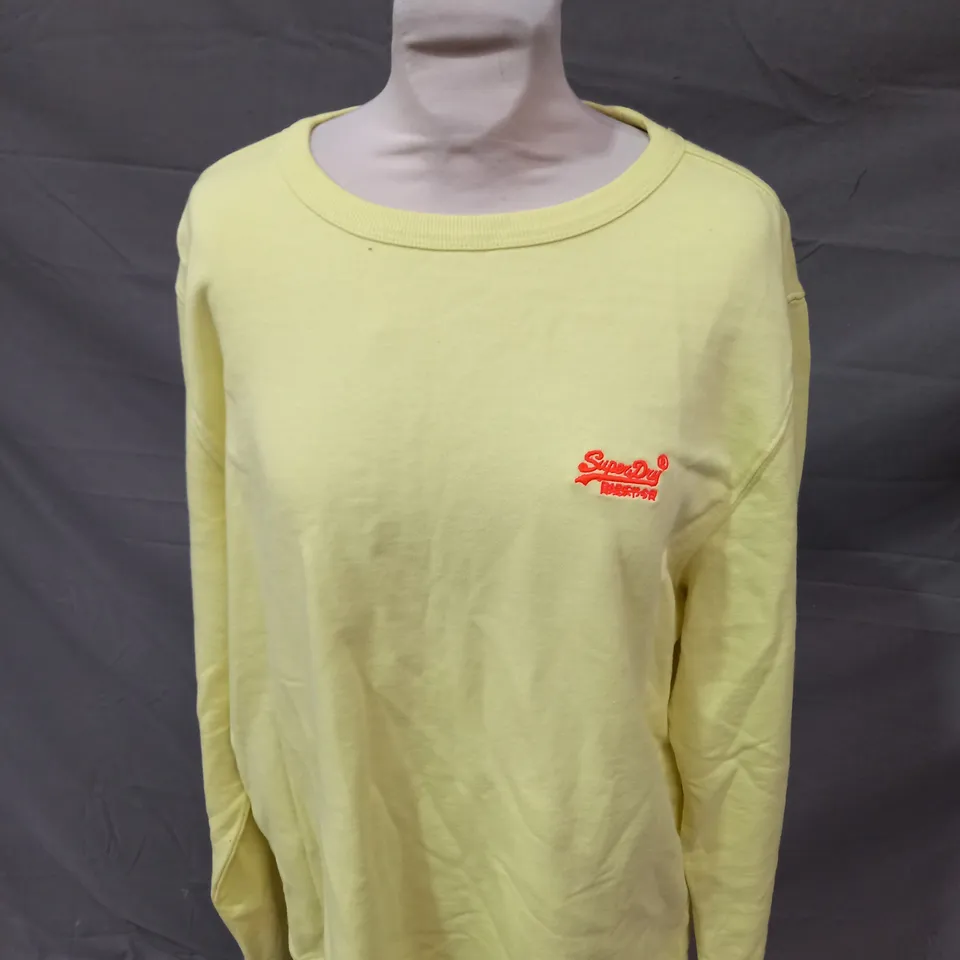 SUPERDRY CASUAL SWEATSHIRT IN YELLOW SIZE 2XL