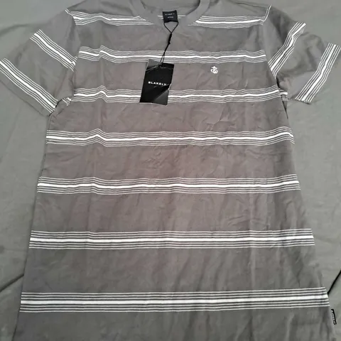 BLAKELY STRIPED TOP IN GREY/WHITE - MEDIUM