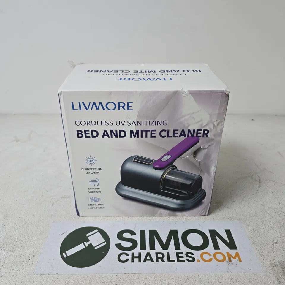 BOXED LIVMORE CORDLESS UV SANITIZING BED AND MITE CLEANER