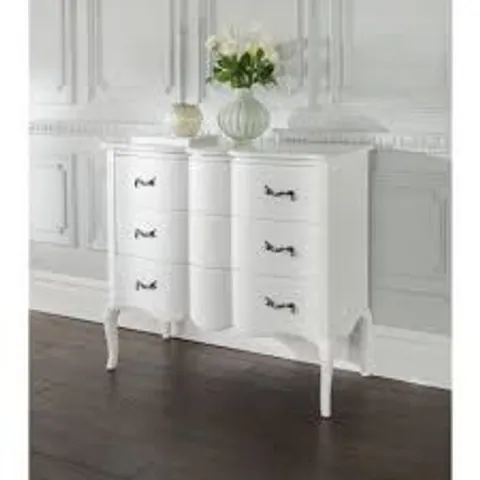 BRAND NEW BOXED HOMESDIRECT 365 ESTELLE WHITE 6 DEAWER CHEST OF DRAWERS