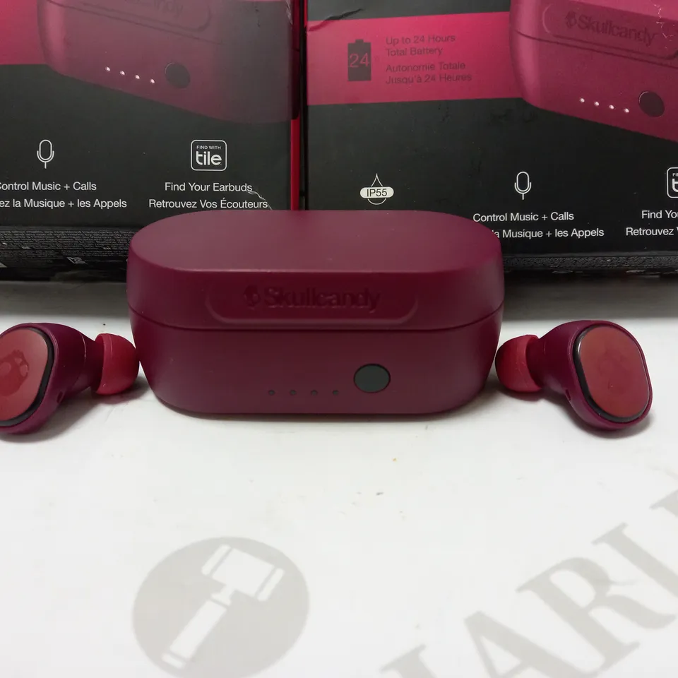 BOX OF 2 SKULLCANDY SESH EVO TRUE WIRELESS BLUETOOTH IN-EAR EARBUD CERT REFURB-DEEP RED