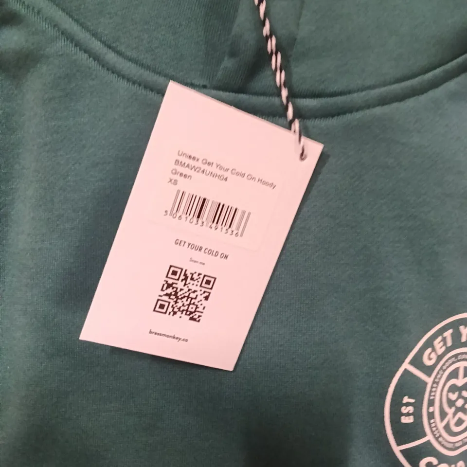 BRAND NEW BRASS MONKEY HOODIES - GREEN XS APPROXIMATELY 5