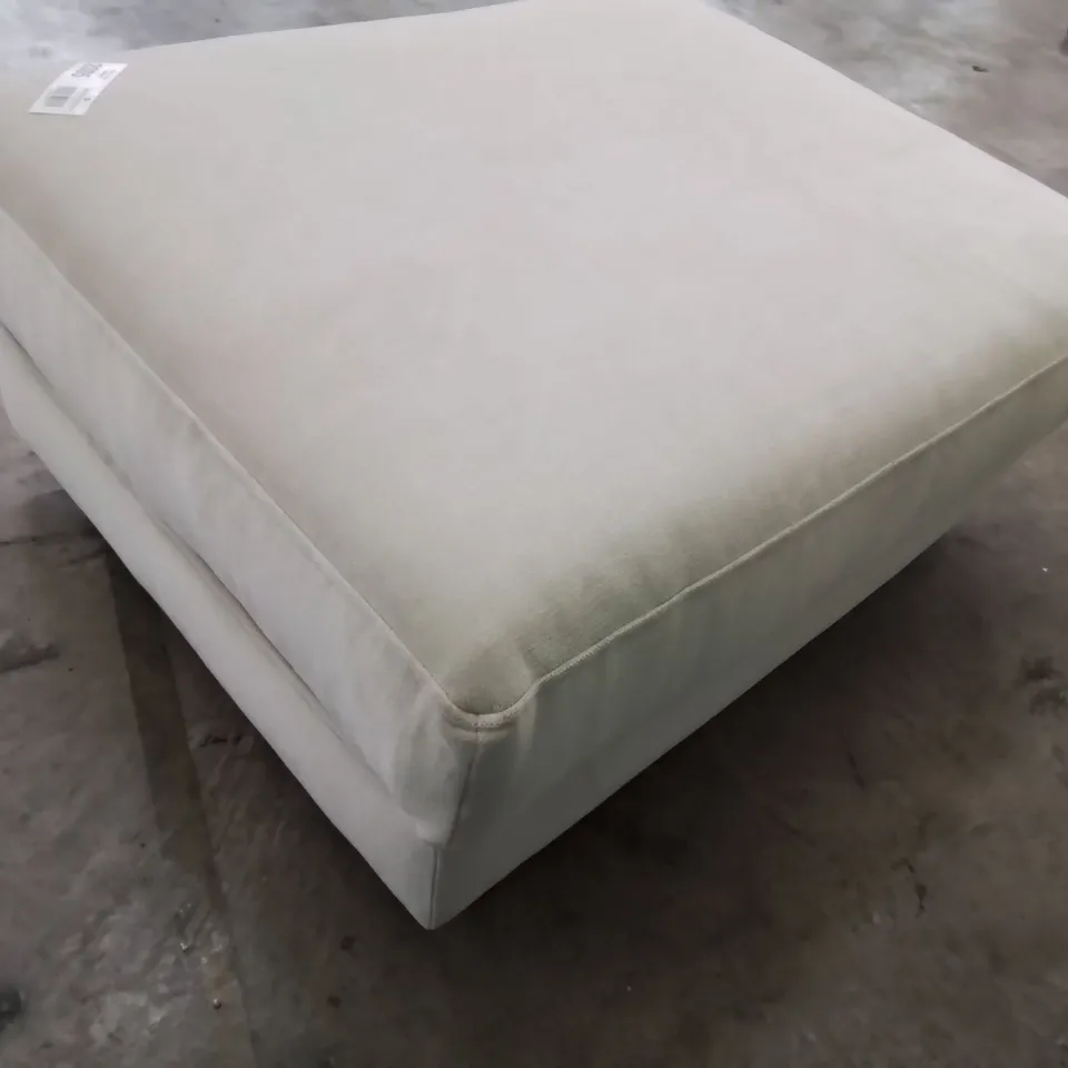 QUALITY BRITISH DESIGNER LOUNGE Co. MADDISON FOOTSTOOL NATURAL PLUSH FABRIC 