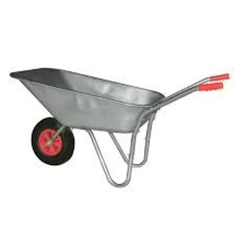 BOXED KCT 80 LITRE GARDEN GALVANISED STEEL WHEELBARROW