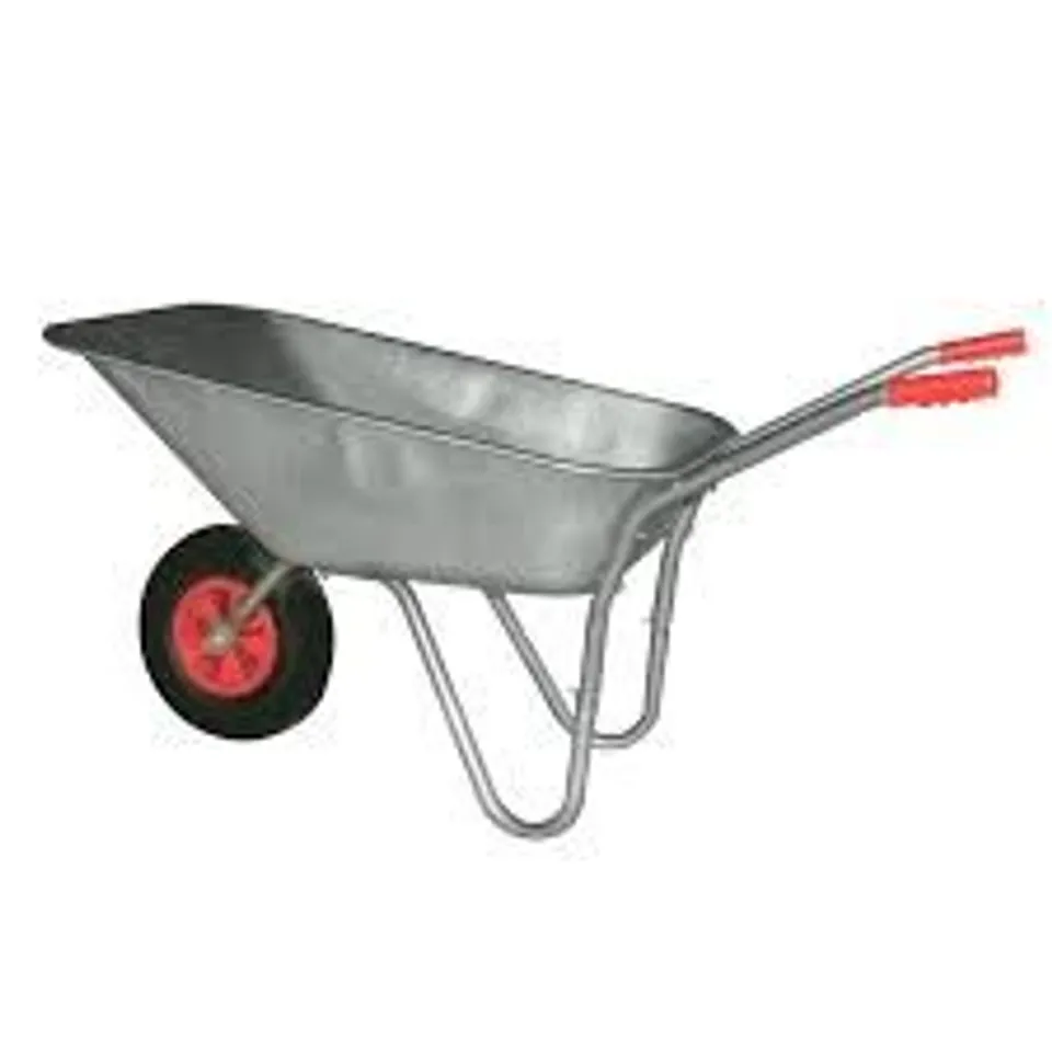 BOXED KCT 80 LITRE GARDEN GALVANISED STEEL WHEELBARROW