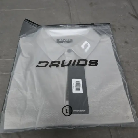 DRUIDS HONEYCOMB POLO SHIRT - GREY, UK SIZE L
