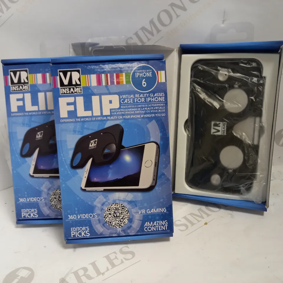 LOT OF APPROXIMATELY 54 VR INSANE FLIP VIRTUAL REALITY GLASSES CASES FOR IPHONE 6