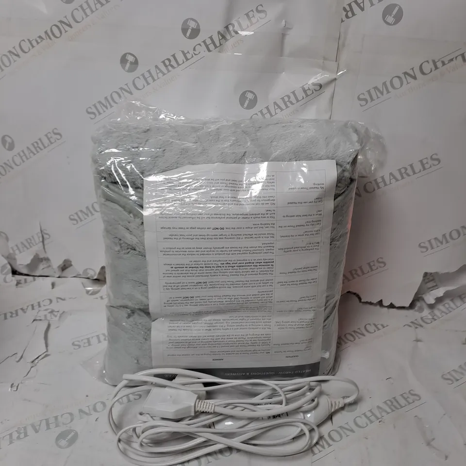 BOXED COZEE HOME VELVETSOFT HEATED THROW IN LIGHT GREY