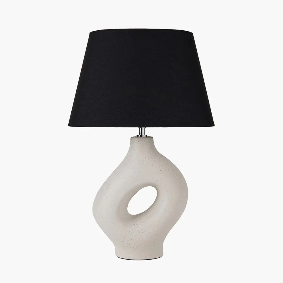 BOXED ULLA MONOCHROME ORGANIC CERAMIC TABLE LAMP