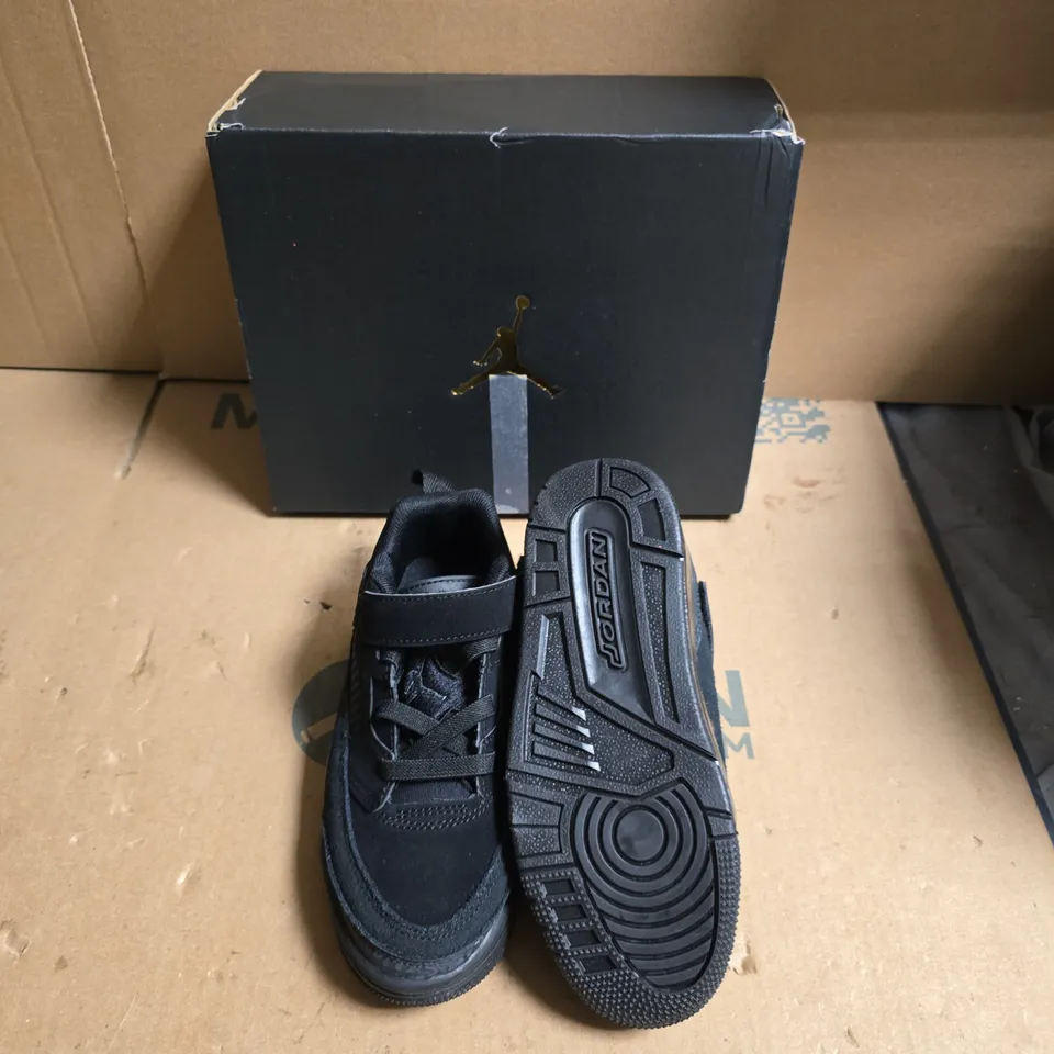 AIR JORDAN KIDS BLACK SNEAKERS WITH VELCRO STRAP – BOXED - UK SIZE CHILDRENS 12.5 