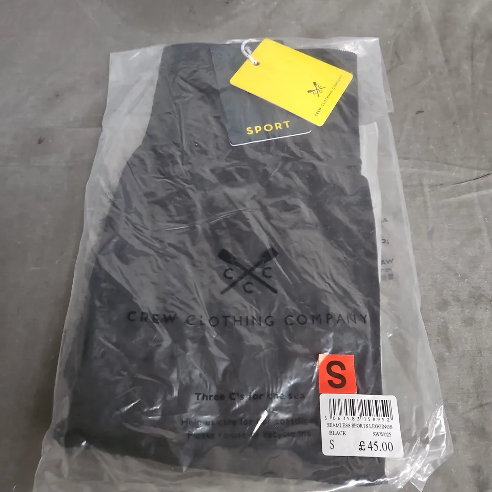 CREW CLOTHING COMPANY SEAMLESS SPORTS LEGGINGS – BLACK (UK SIZE S)