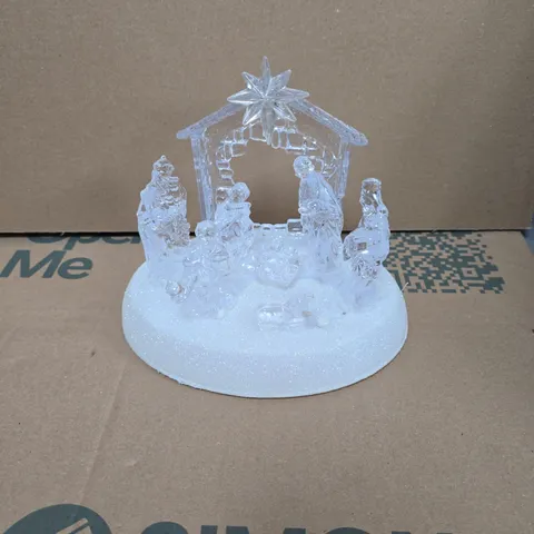 BOX OF APPROXIMATELY 10 20CM CHRISTMAS PRE-LIT LED MUSICAL NATIVITY SCENE DECORATION - COLLECTION ONLY 