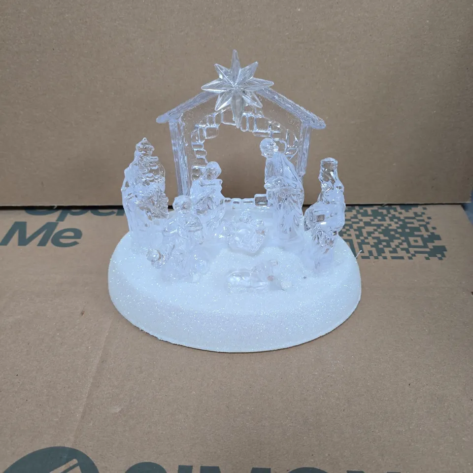 BOX OF APPROXIMATELY 10 20CM CHRISTMAS PRE-LIT LED MUSICAL NATIVITY SCENE DECORATION - COLLECTION ONLY 