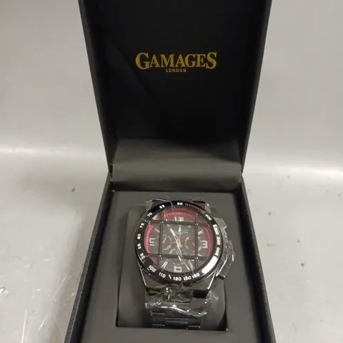 GAMAGES BASTION BLACK DIAL WATCH 
