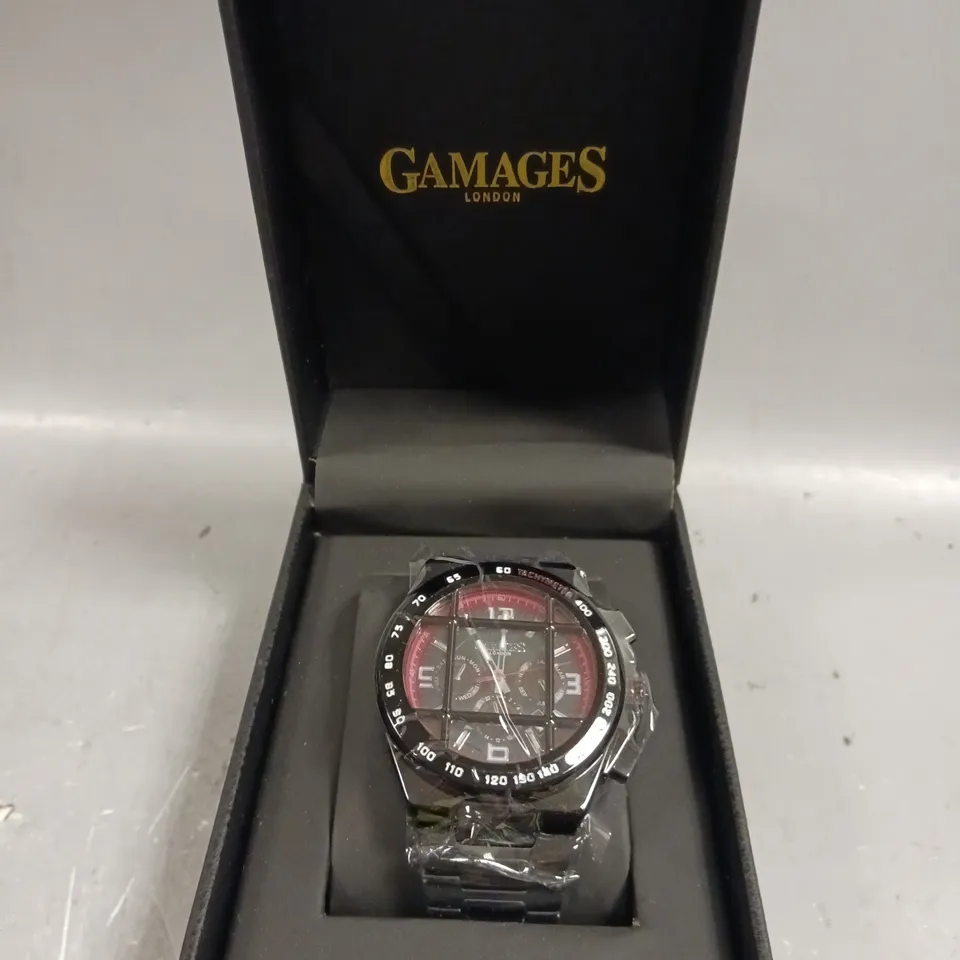 GAMAGES BASTION BLACK DIAL WATCH 