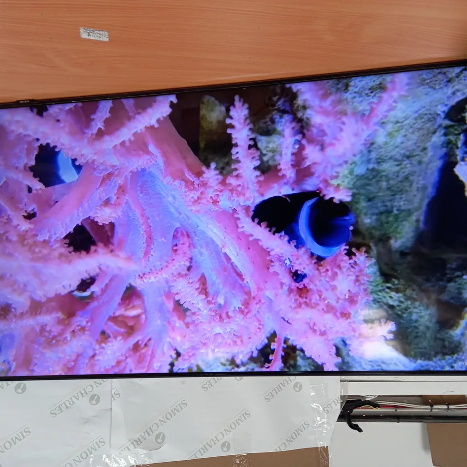 BOXED SAMSUNG QE50Q60A OLED TV WITH MAINS LEAD, STAND AND REMOTE 