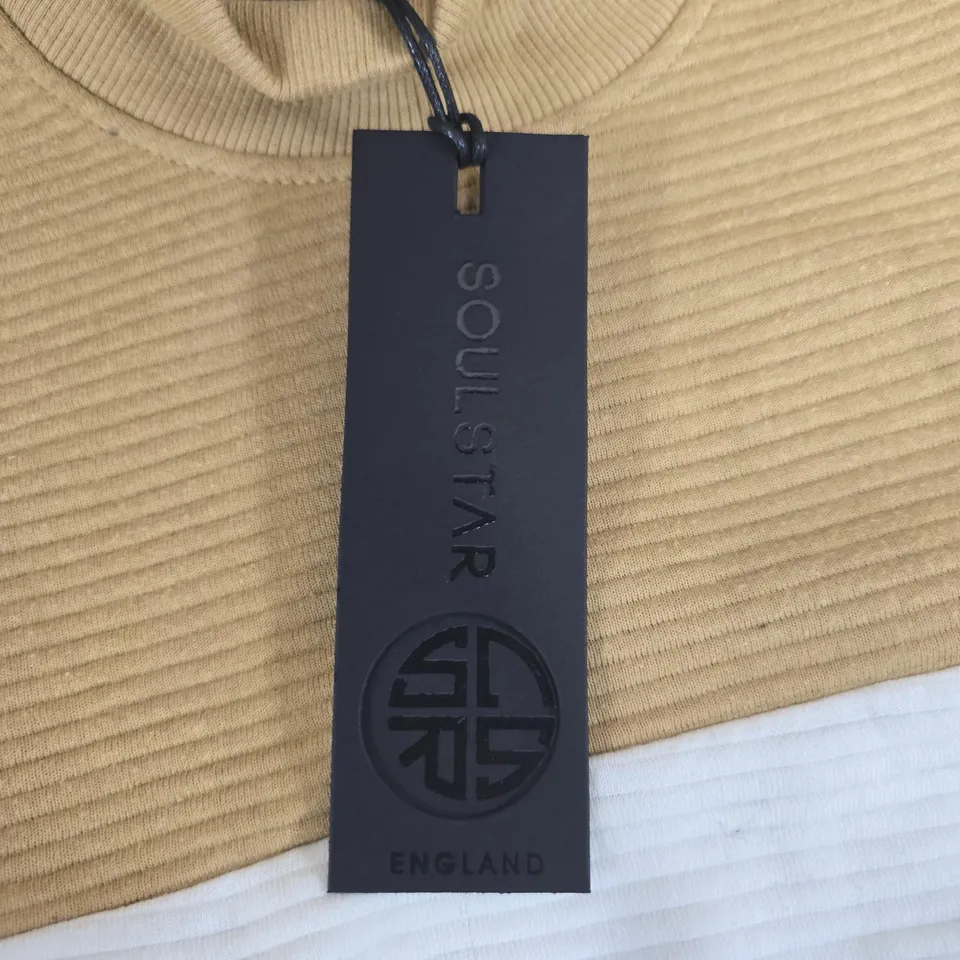 SOULSTAR ENGLAND KNIT SWEATER – NAVY & TAN, UK SIZE L 