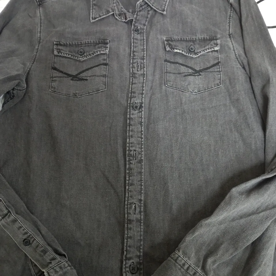 FIRETRAP LIGHT BLACK OVERSHIRT - LARGE
