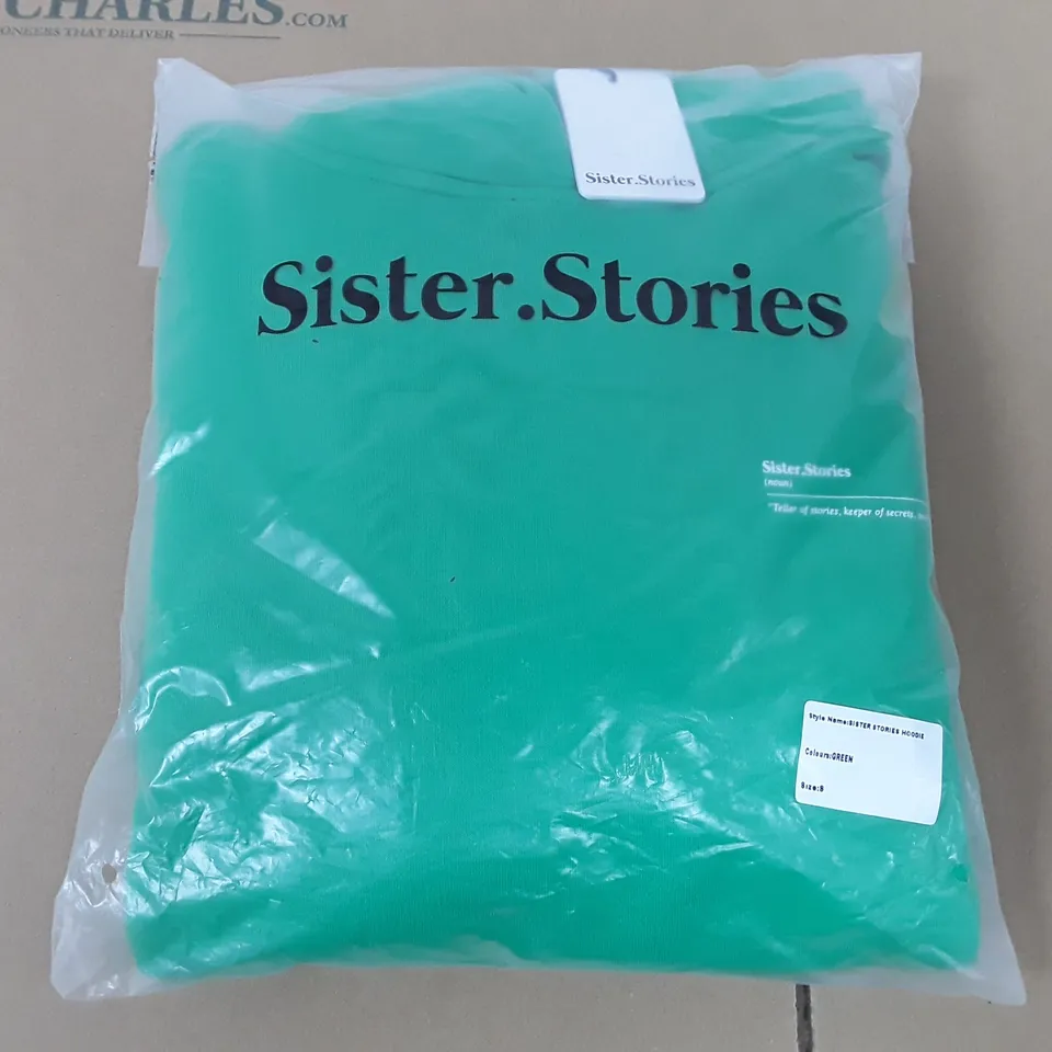 SISTER STORIES GREEN HOODIE - S