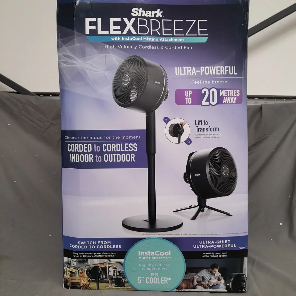 BOXED SHARK FLEXBREEZE PORTABLE FAN FA220UK