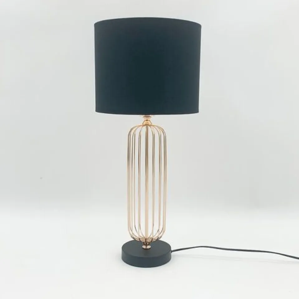 BOXED PREMIER HOUSEWARES GOLD TABLE LAMP BASE ONLY 36CM * SHADE NOT INCLUDED *