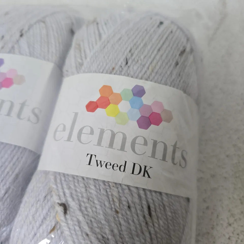 ELEMENTS TWEED DK YARN – LIGHT GREY, PACK OF 5 SKEINS