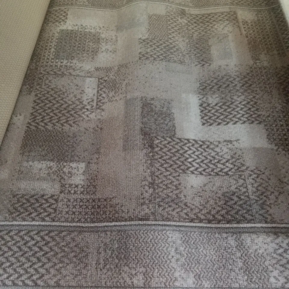 BANNER LOOPED/HOOKED BEIGE HALLWAY RUG 80X66CM
