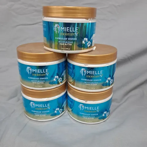 LOT OF 5 POTS OF MIELLE HAWAIIAN GINGER MOISTURIZING HAIR BUTTER - 340G PER POT