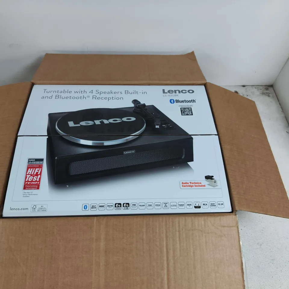 LENCO LS-430BK BLUETOOTH TURNTABLE WITH BUILT IN SPEAKERS