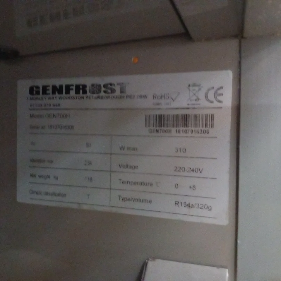 GENFROST GEN700H 650 LITRE UPRIGHT STORAGE FRIDGE