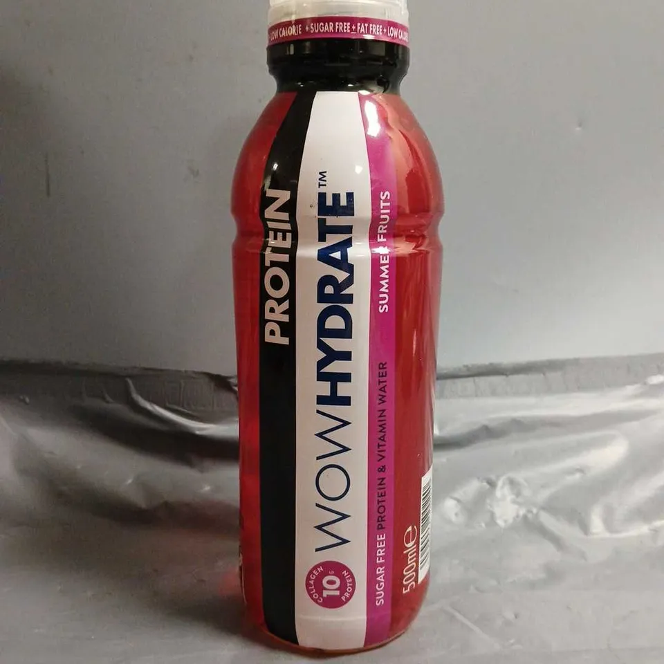 PACK OF 12 WOW HYDRATE PROTEIN WATER SUMMER FRUITS 