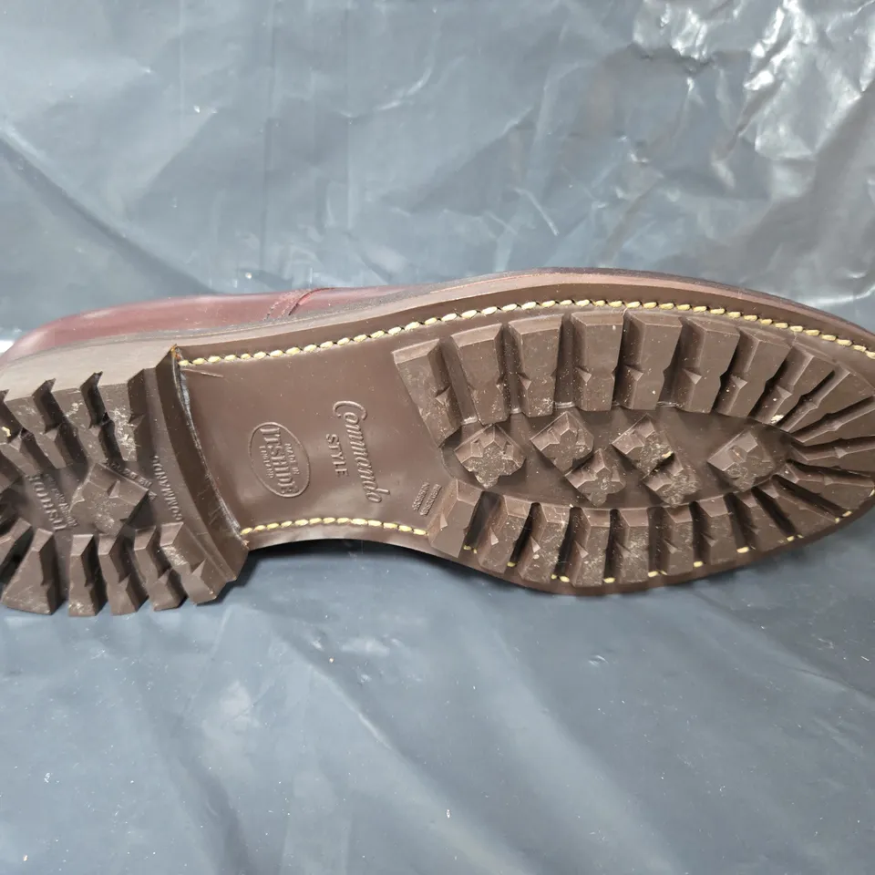 UNBOXED PAIR OF LOAKE BROS COMMANDO STYLE TRAINERS IN BROWN LEATHER - SIZE 61