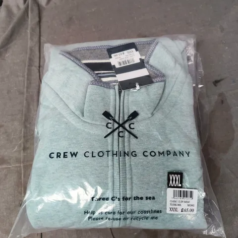 CREW CLOTHING COMPANY CLASSIC 1/2 ZIP SWEATSHIRT – LIGHT BLUE, XXXL