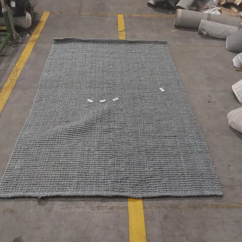 QUALITY NATURAL FIBER HANA HANDWOVEN AREA RUG IN BLUE & LIGHT GREY - APPROXIMATELY 244 x 153cm