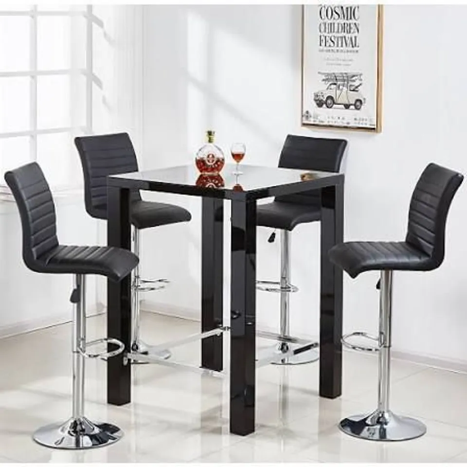 BOXED JAM BAR TABLE - BLACK (2 BOXES)