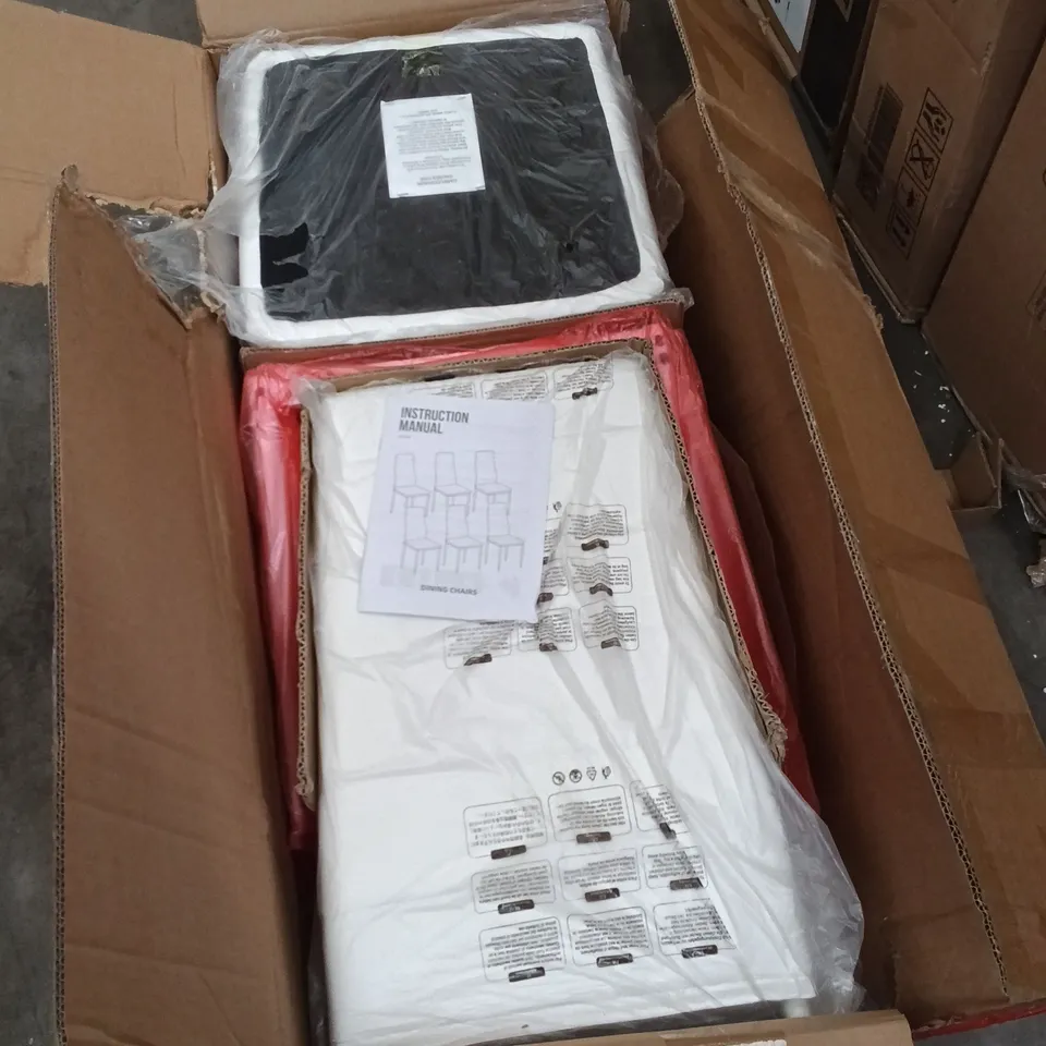 BOXED MONDEER DINING ROOM SETS HIGH BACK FAUX LEATHER CHAIR (SET OF 6) - WHITE (1 BOX)