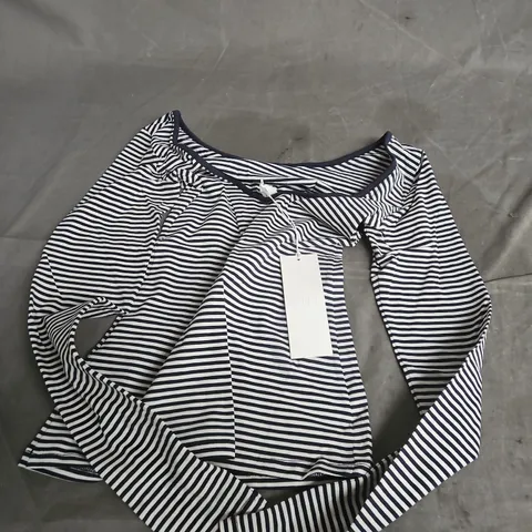 ARKET STRIPED KNIT TOP – NAVY & WHITE, XS