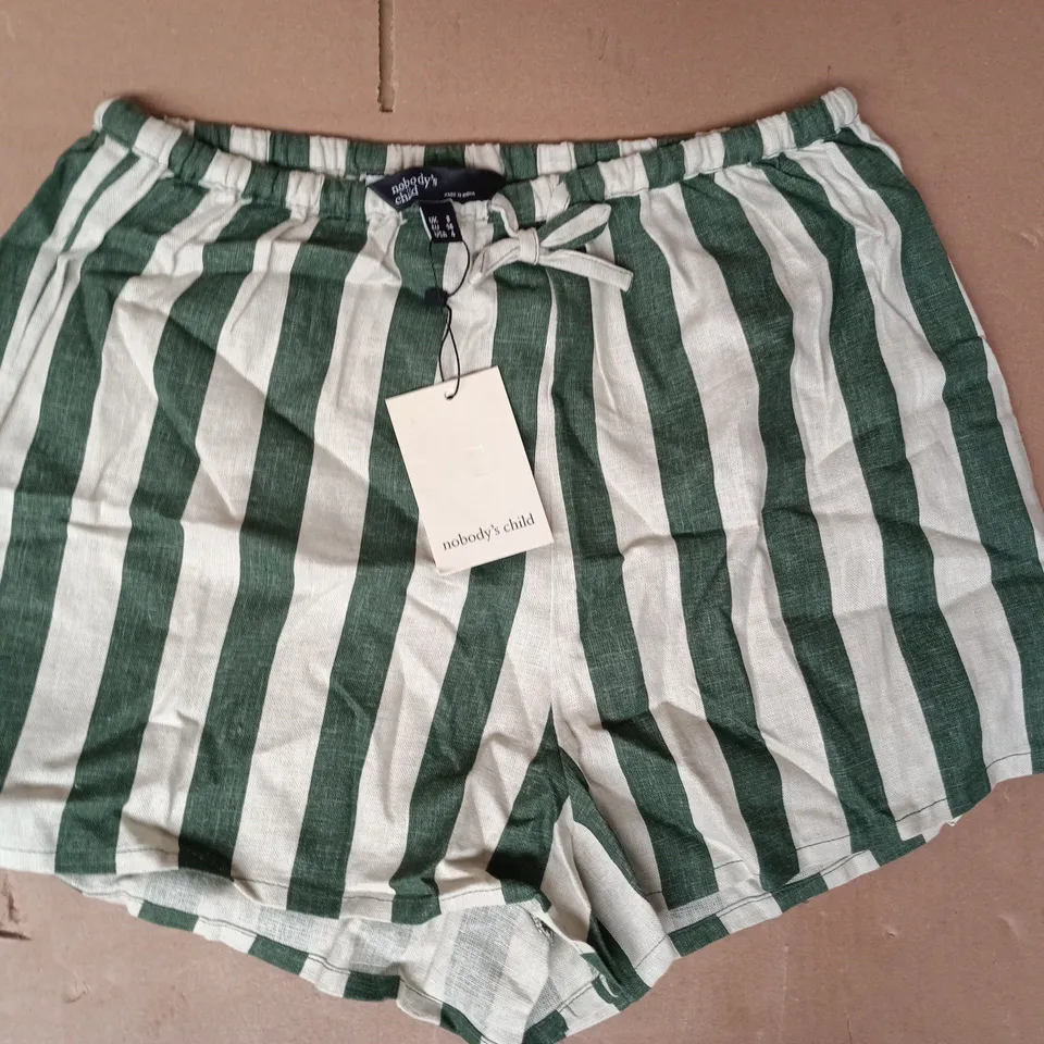 NOBODY'S CHILD SHANNON SHORTS IN GREEN SIZE UK 8