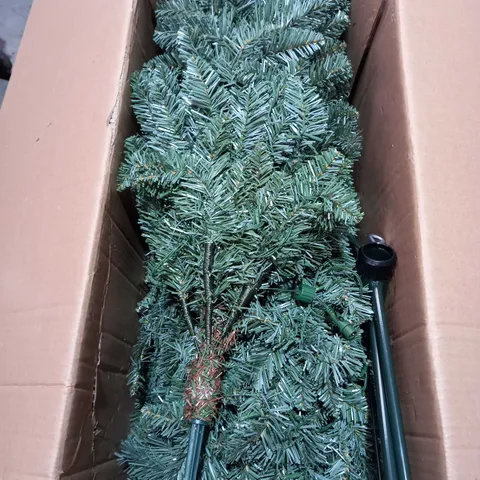 7FT PRE-LIT OZARK BLUE SPRUCE SLIM CHRISTMAS TREE - COLLECTION ONLY