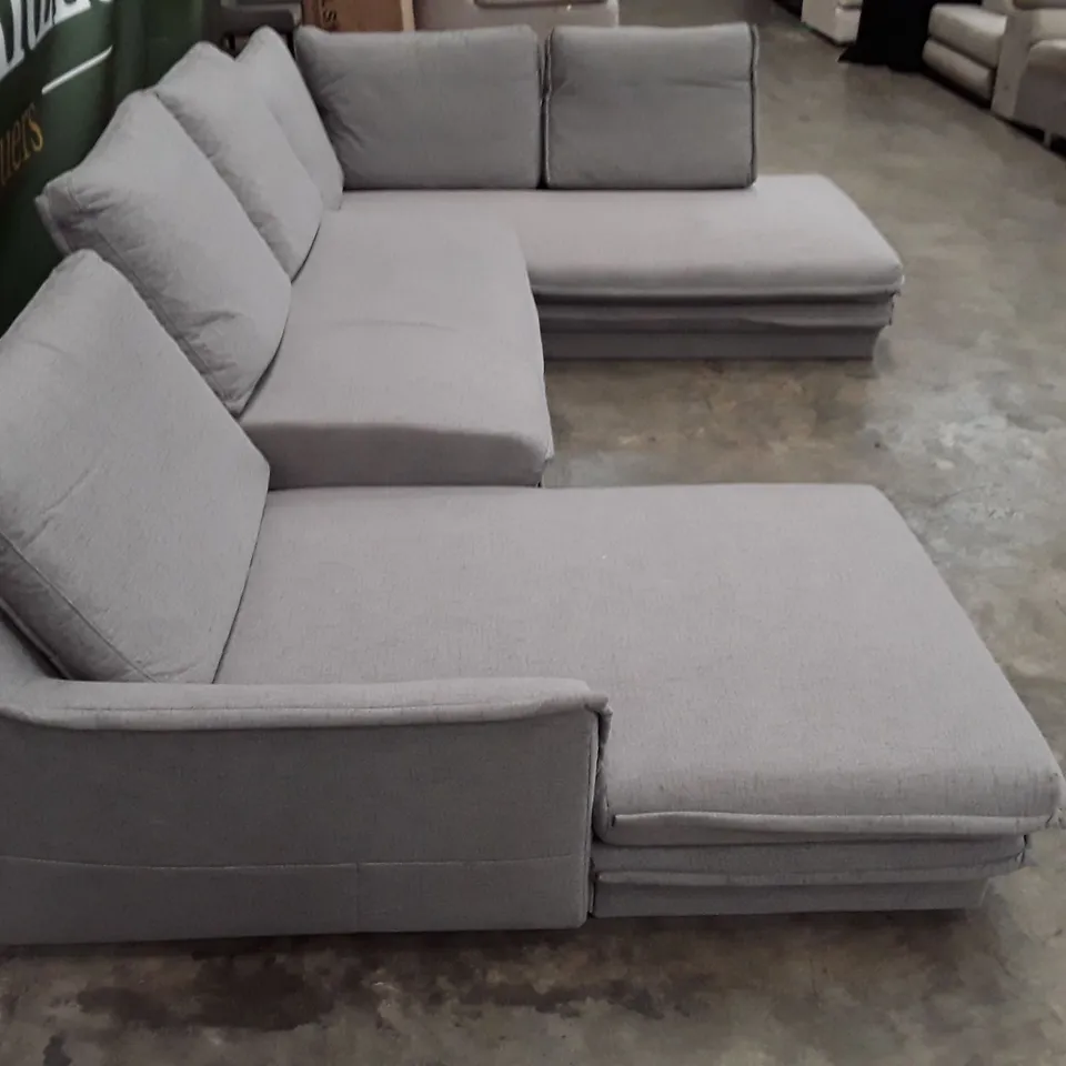 QUALITY DESIGNER YURI CORNER SOFA - GREY FABRIC 