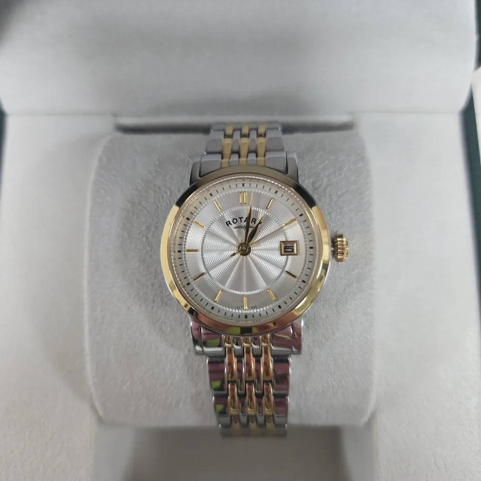 ROTARY TWO-TONE STAINLESS STEEL WRISTWATCH