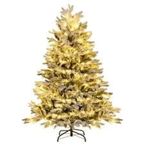 BOXED COSTWAY PRE LIT FLOCKED WARM WHITE LED ARTIFICIAL CHRISTMAS TREE 4.5FT