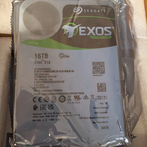 SEALED SEAGATE 16TB EXOS X18 HARD DRIVE - ST16000NM000J