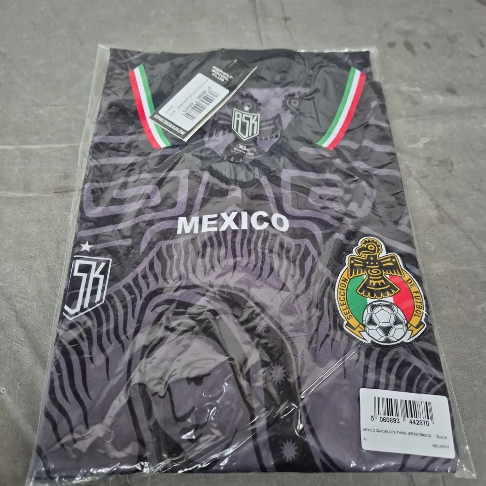 MEXICO GUADALUPE THIRD JERSEY – BLACK, XL, WITH FEDERATION BADGE
